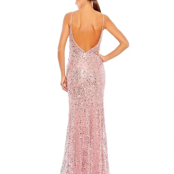 (89) ❤️ BNWT MAC DUGGAL EMBELLISHED PLUNGE NECK SLEEVELESS TRUMPET GOWN #68… - Picture 2 of 11